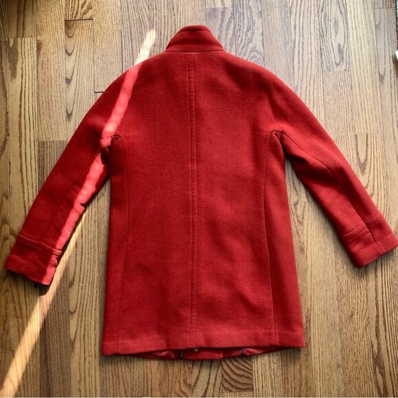 Ellen Tracy Wool Blend Stadium Coat Cherry Red Women’s Size 4 - Picture 9 of 10